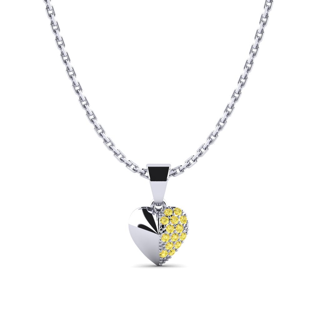 Paladio 950 Zafiro amarillo Colgante para Niño Tyro