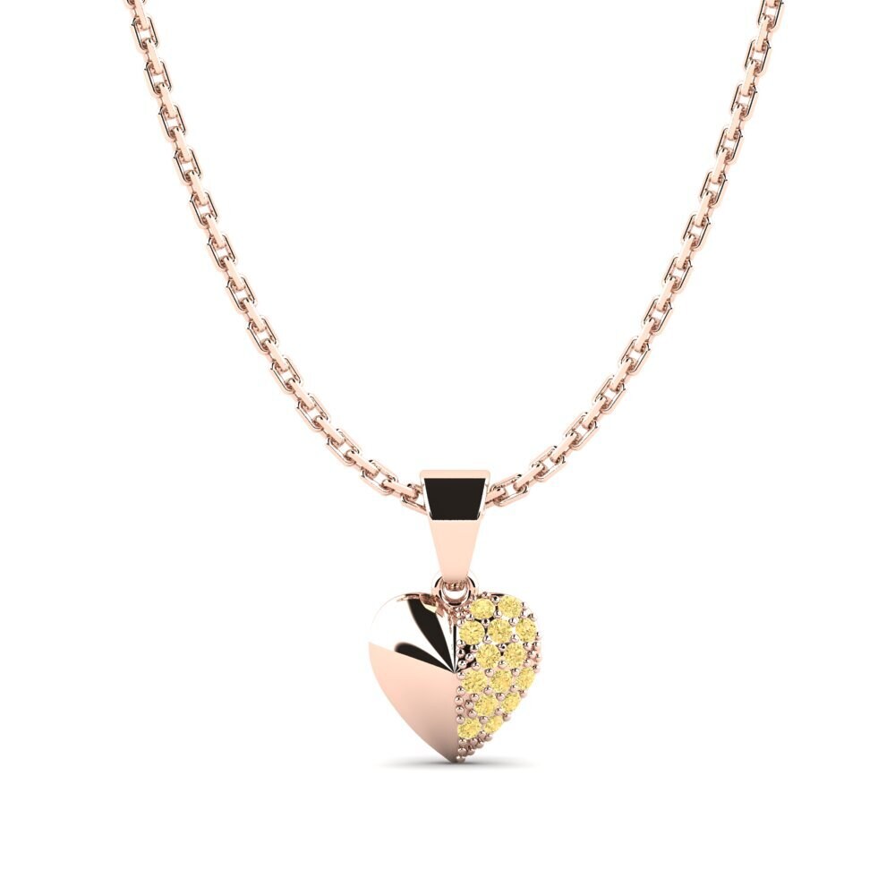 14k Oro Rosa Diamante Amarillo Colgante para Niño Tyro