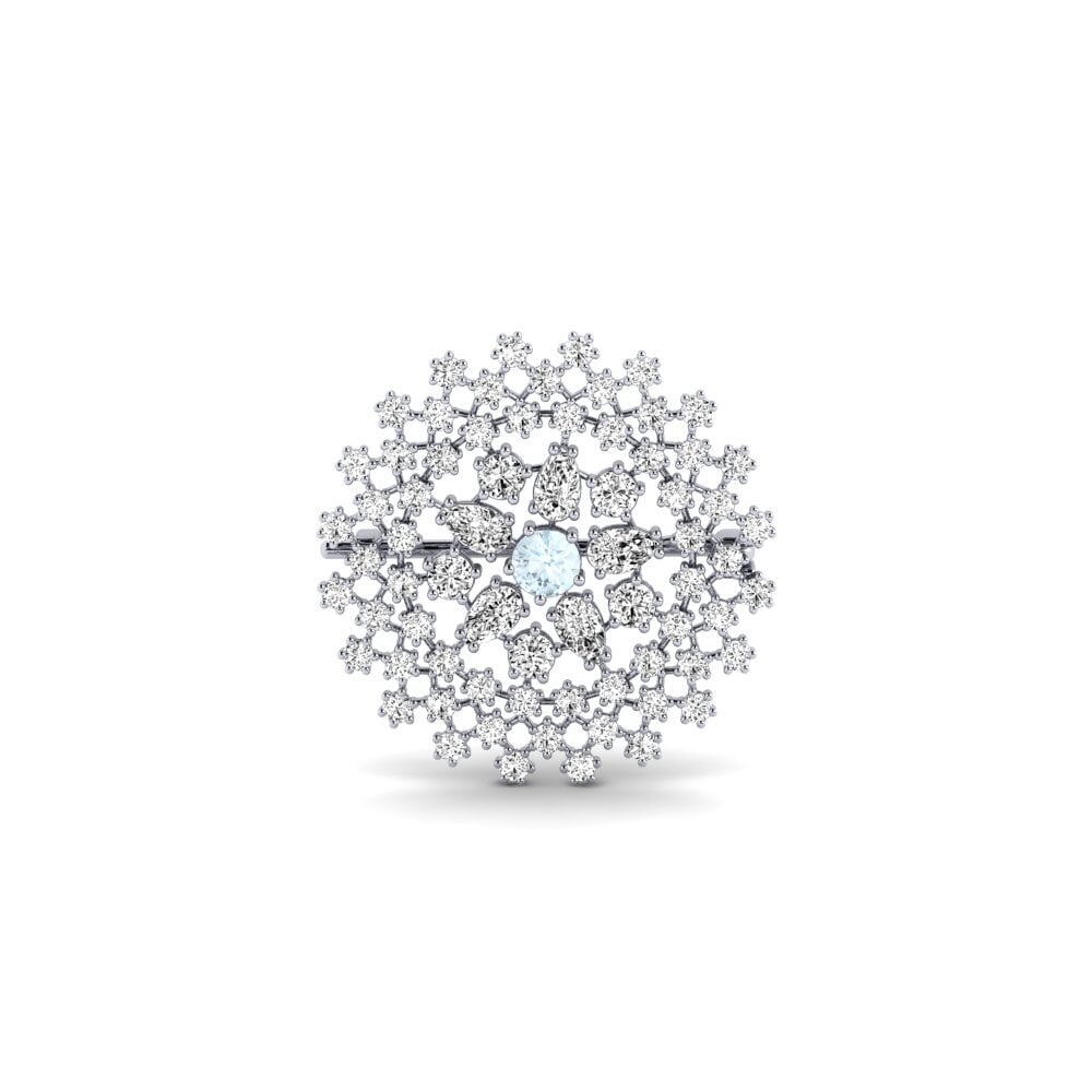 14ct White Gold Aquamarine Brooch Adginde