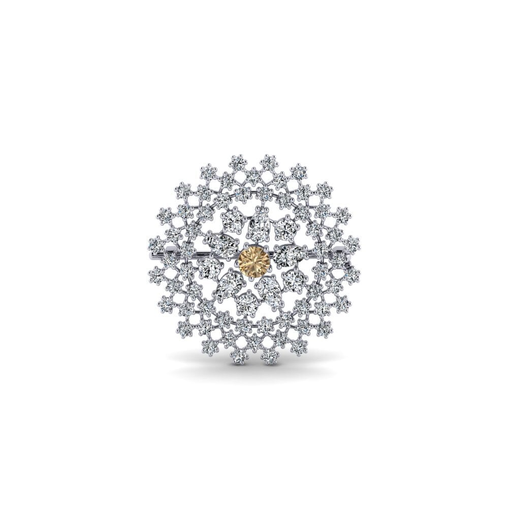 Plata 925 Diamante café Broche Adginde