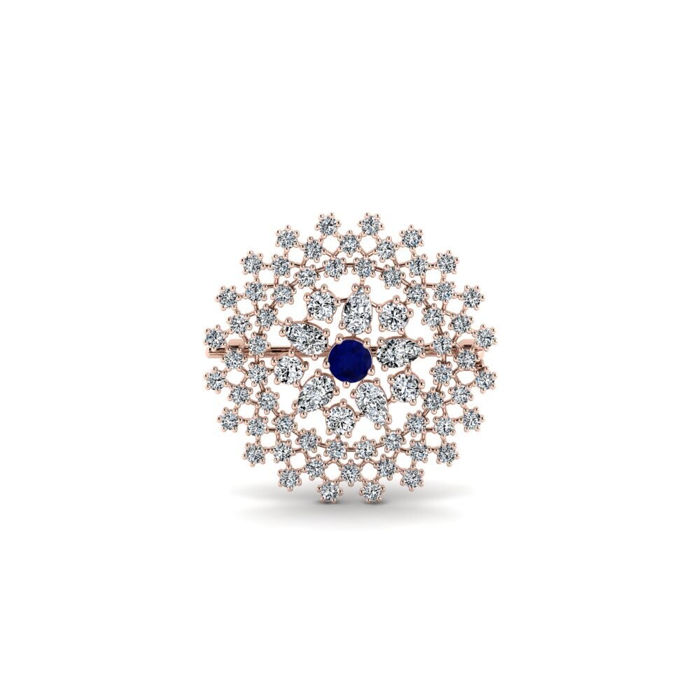 14k Oro Rosa Zafiro Broche Adginde