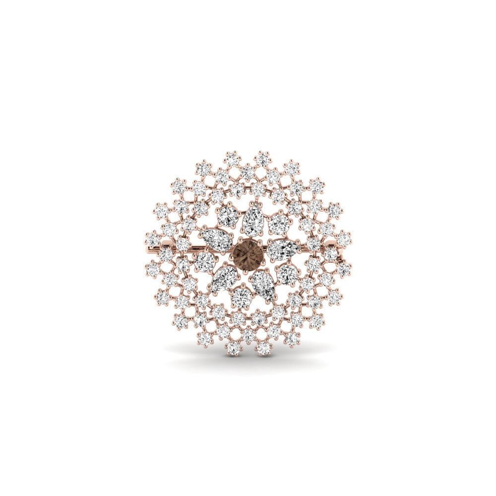14ct Rose Gold Smoky Quartz Brooch Adginde