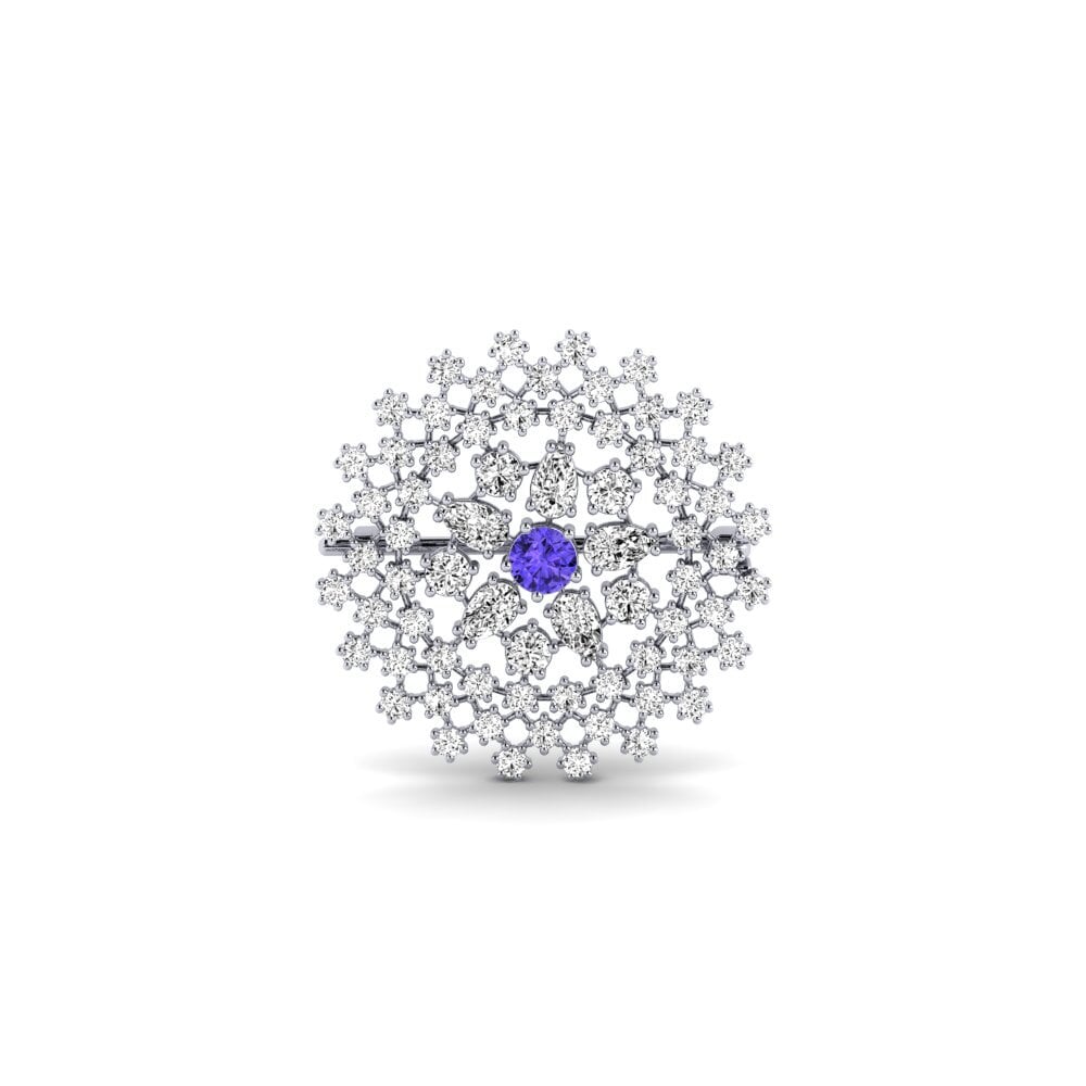14ct White Gold Tanzanite Brooch Adginde