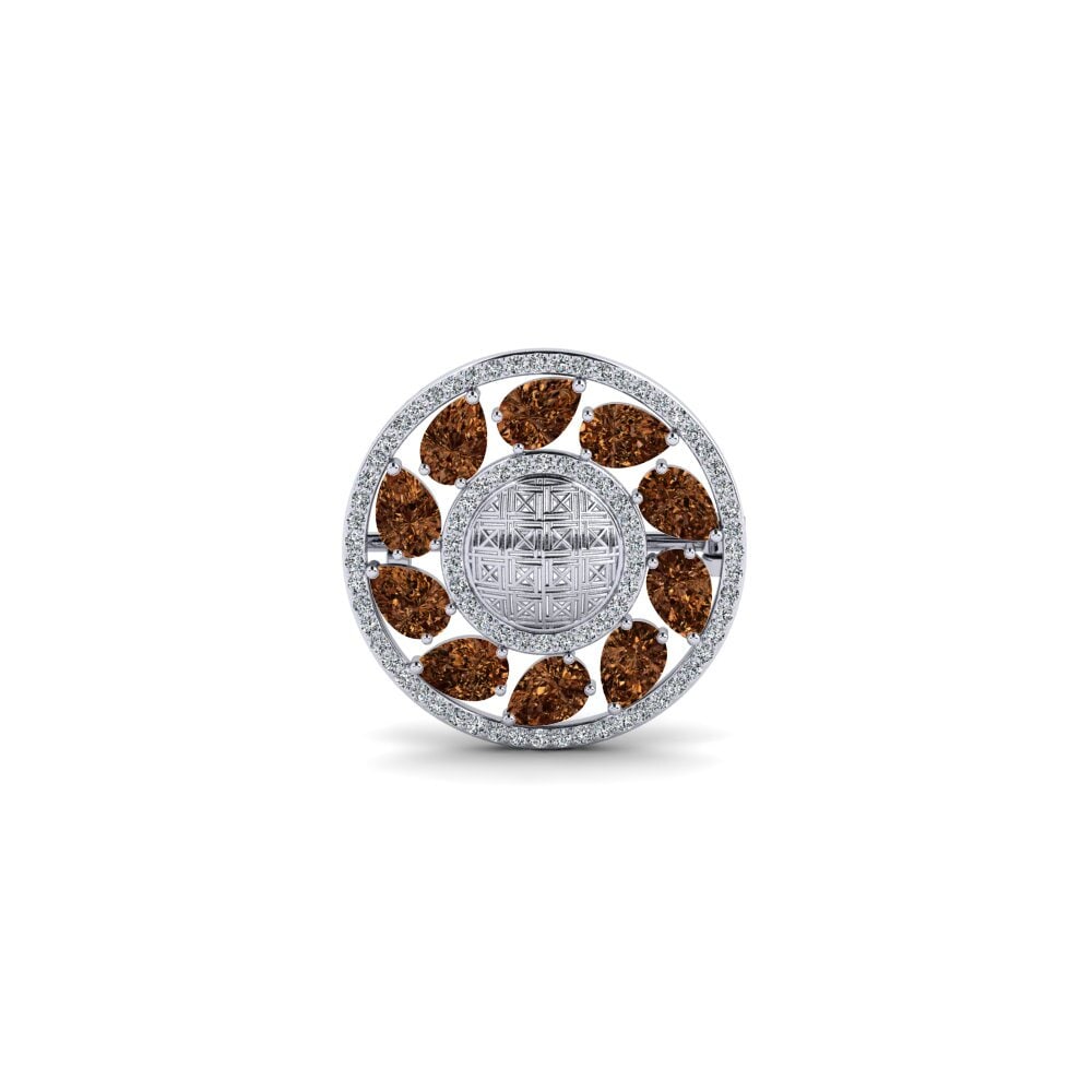 Plata 925 Diamante café Broche Aletrisa