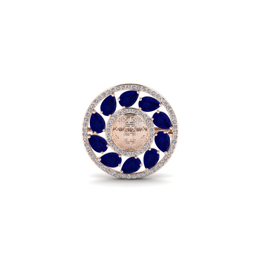 14k Oro Rosa Zafiro Broche Aletrisa