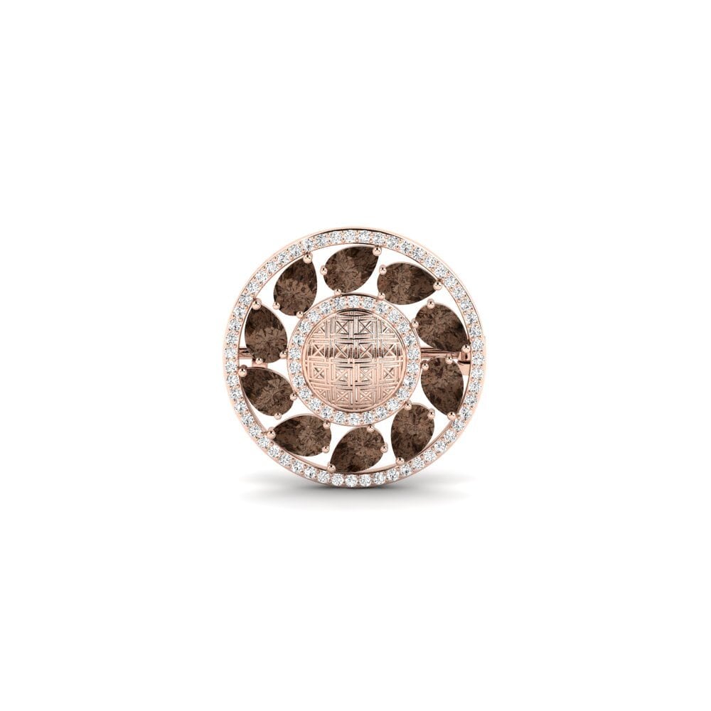 14ct Rose Gold Smoky Quartz Brooch Aletrisa
