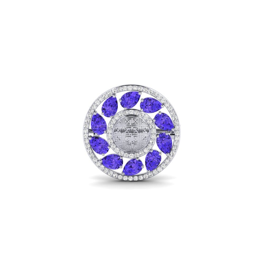 14ct White Gold Tanzanite Brooch Aletrisa