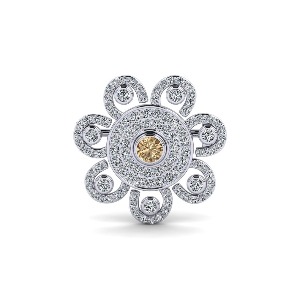 Plata 925 Diamante café Broche Alsona