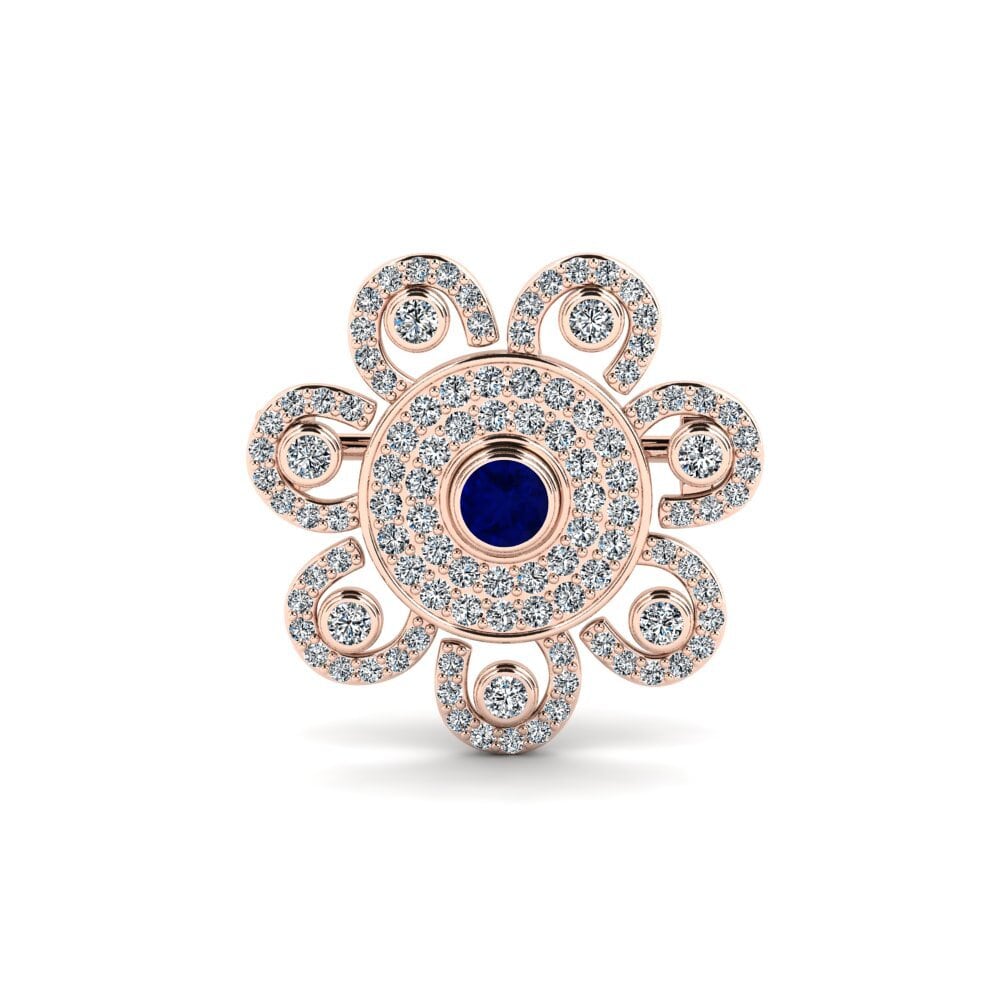 14k Oro Rosa Zafiro Broche Alsona