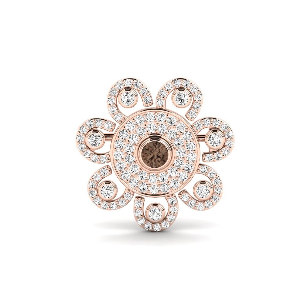 14ct Rose Gold Smoky Quartz Brooch Alsona