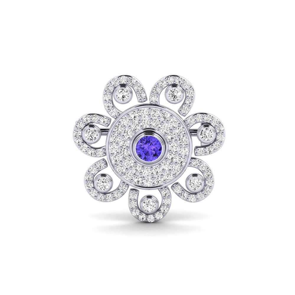 14ct White Gold Tanzanite Brooch Alsona