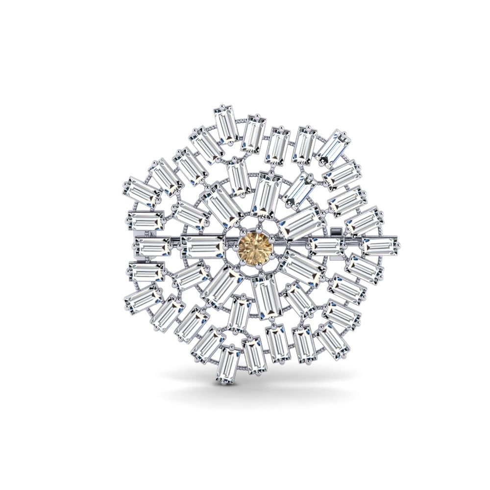 Plata 925 Diamante café Broche Althean