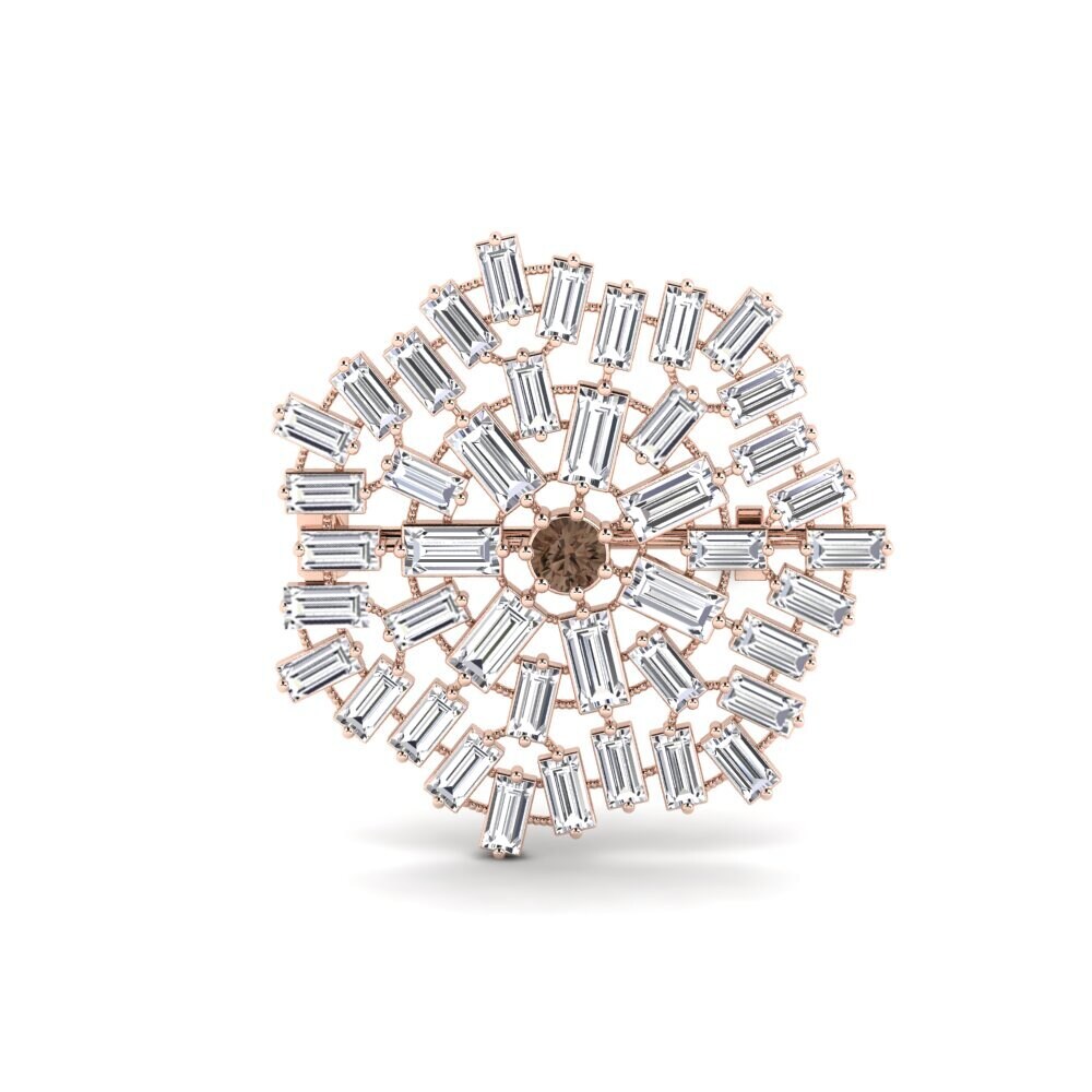 14ct Rose Gold Smoky Quartz Brooch Althean