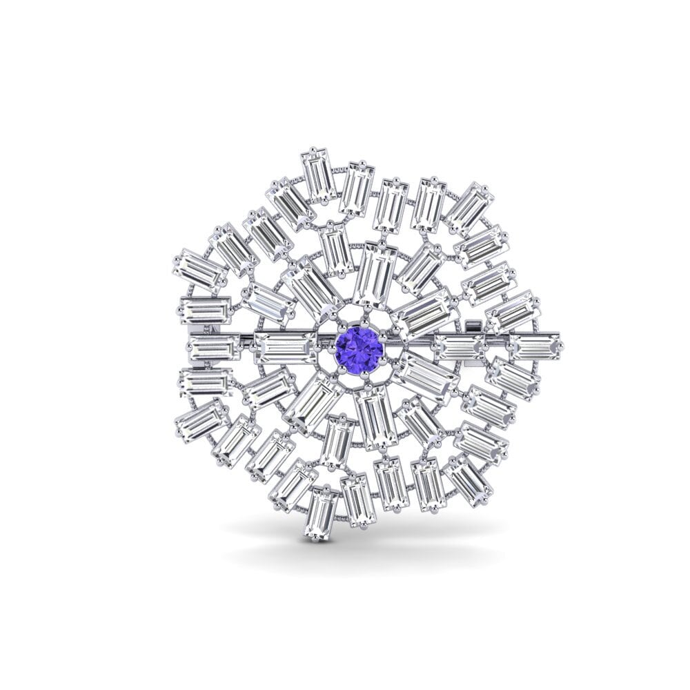 14ct White Gold Tanzanite Brooch Althean