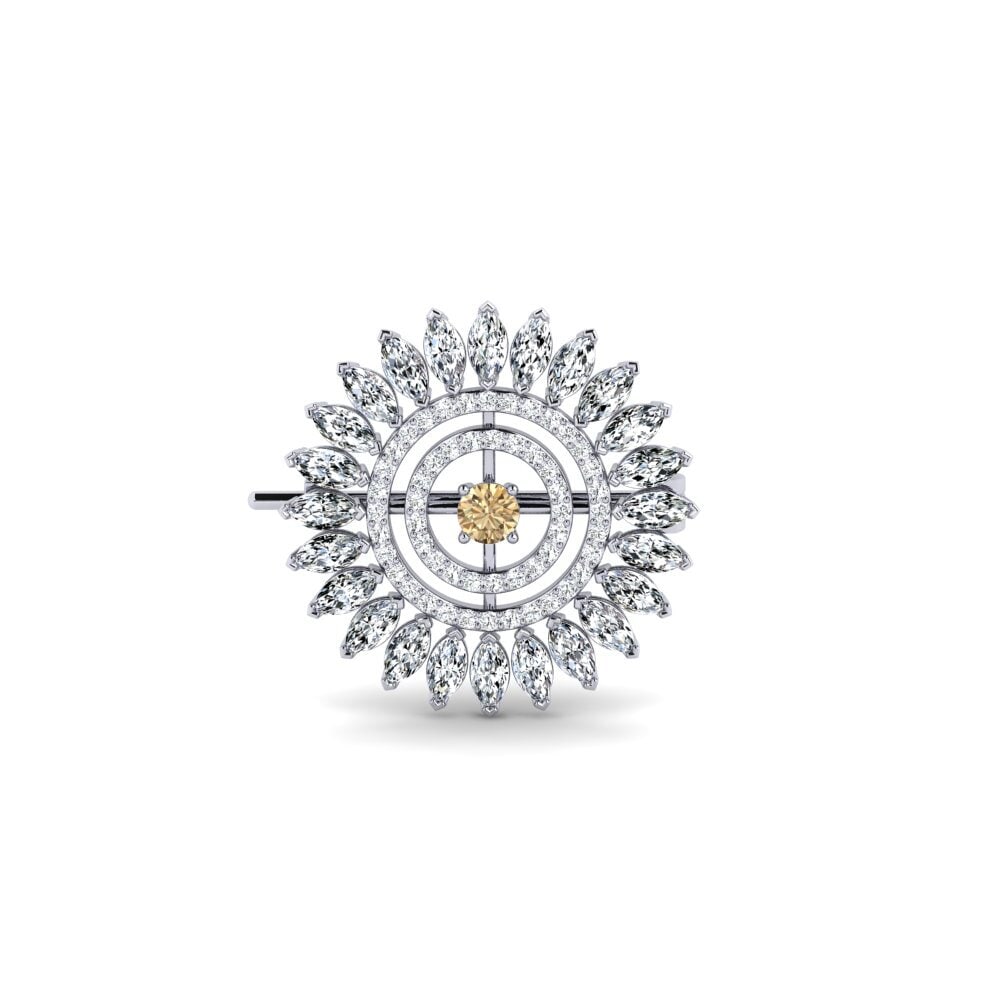 Plata 925 Diamante café Broche Ambus