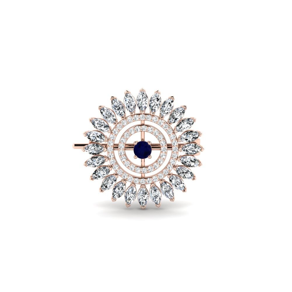 14k Oro Rosa Zafiro Broche Ambus