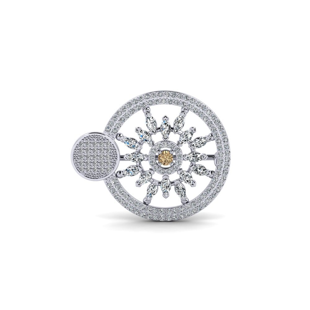 Plata 925 Diamante café Broche Arricge