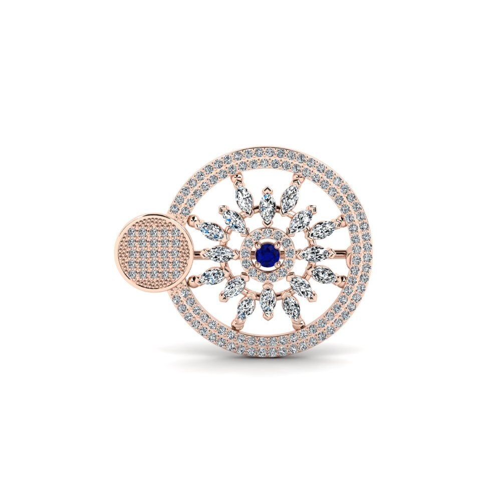 14k Oro Rosa Zafiro Broche Arricge