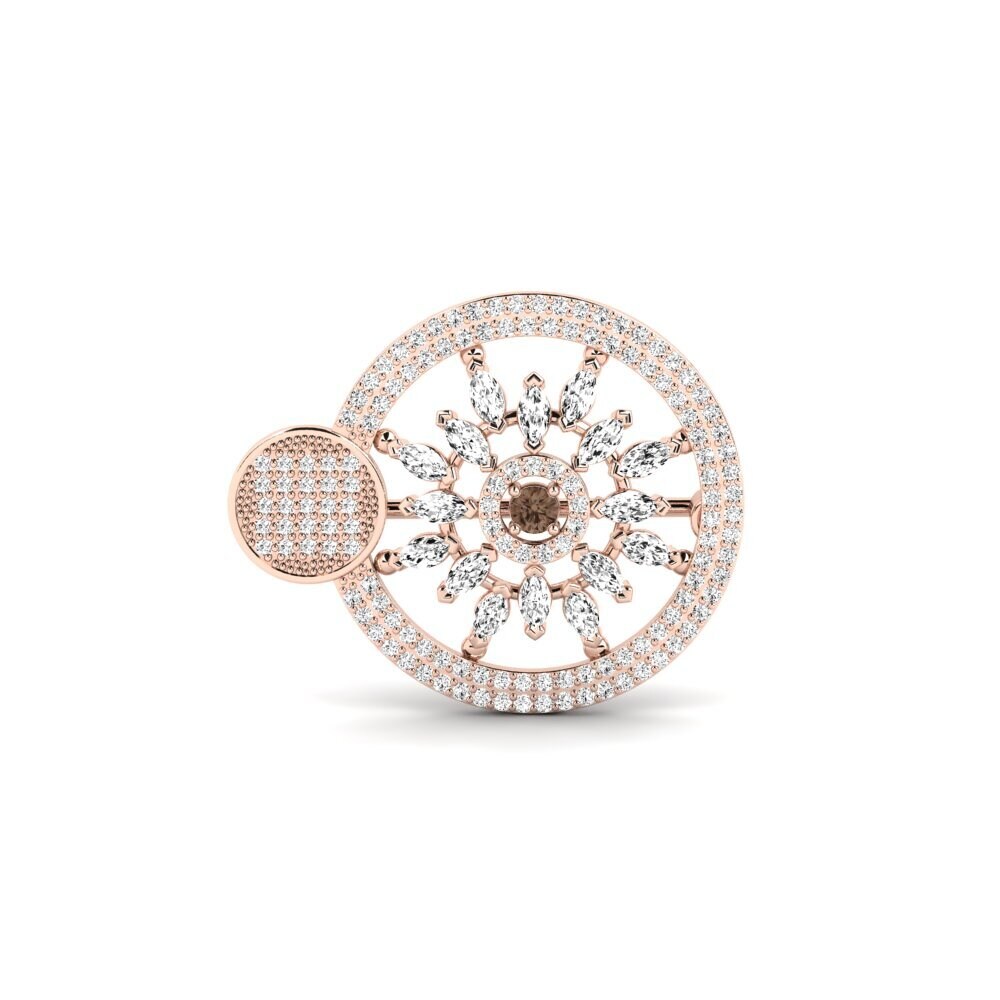 14ct Rose Gold Smoky Quartz Brooch Arricge