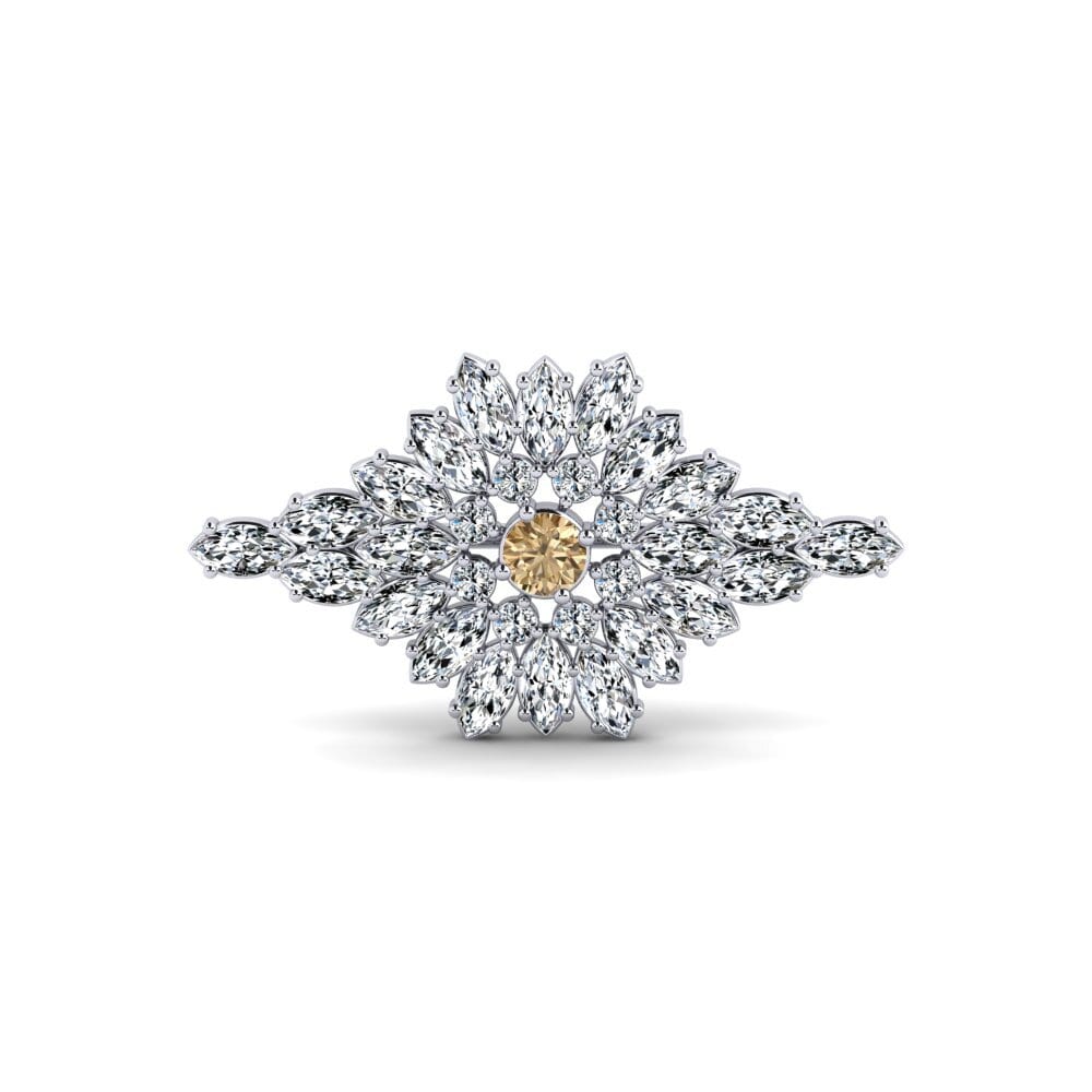 Plata 925 Diamante café Broche Bethiax