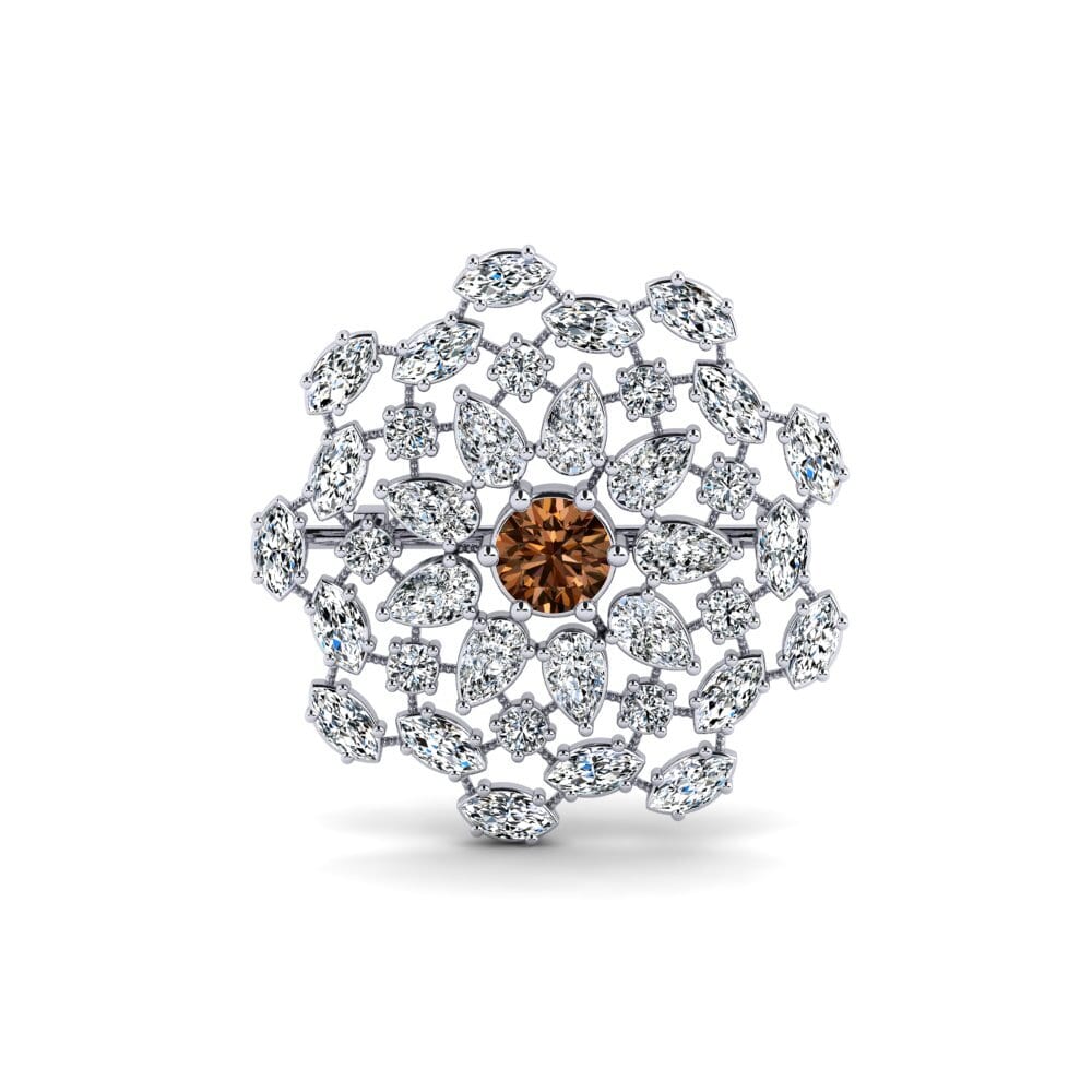Plata 925 Diamante café Broche Blanchessa