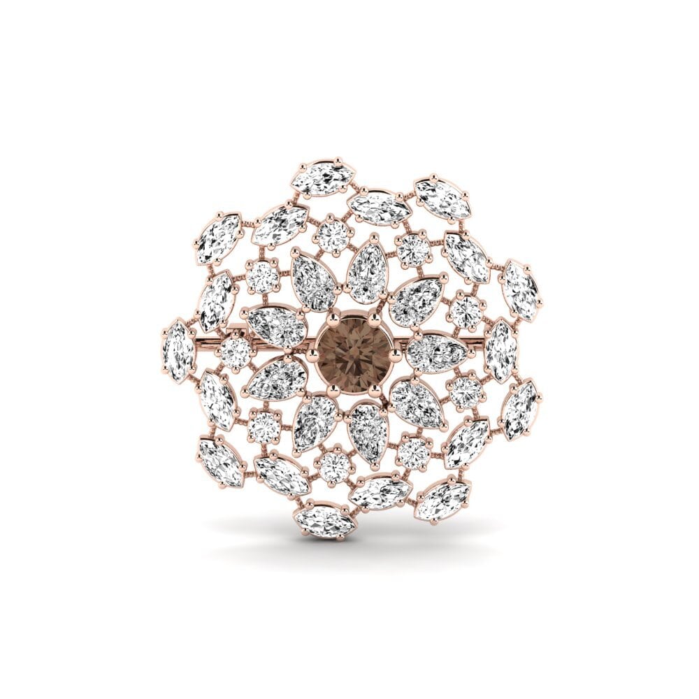 14ct Rose Gold Smoky Quartz Brooch Blanchessa
