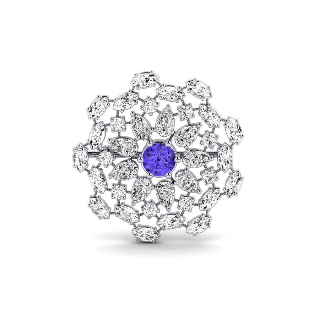 14ct White Gold Tanzanite Brooch Blanchessa