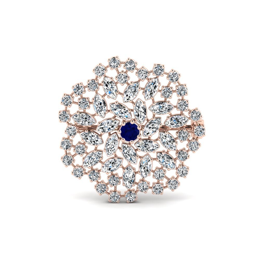 14k Oro Rosa Zafiro Broche Bradanas