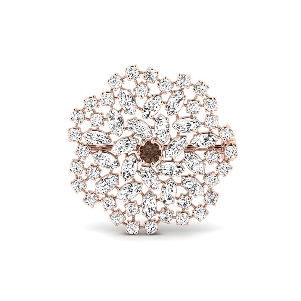 14ct Rose Gold Smoky Quartz Brooch Bradanas