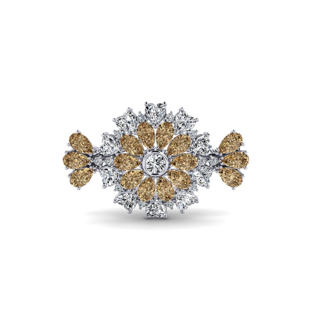 Plata 925 Diamante café Broche Cordesso