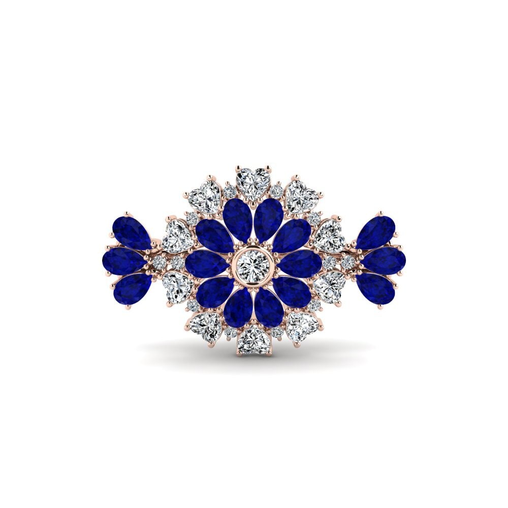 14k Oro Rosa Zafiro Broche Cordesso