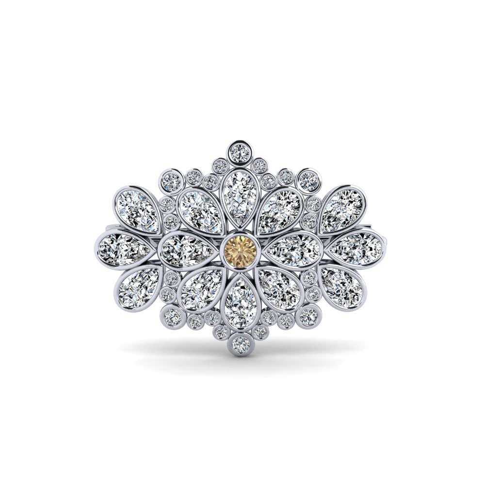 Plata 925 Diamante café Broche Coricide