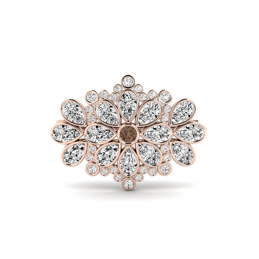 14ct Rose Gold Smoky Quartz Brooch Coricide