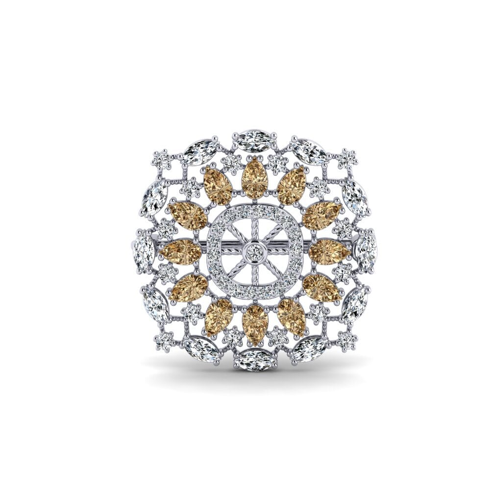 Plata 925 Diamante café Broche Cumb