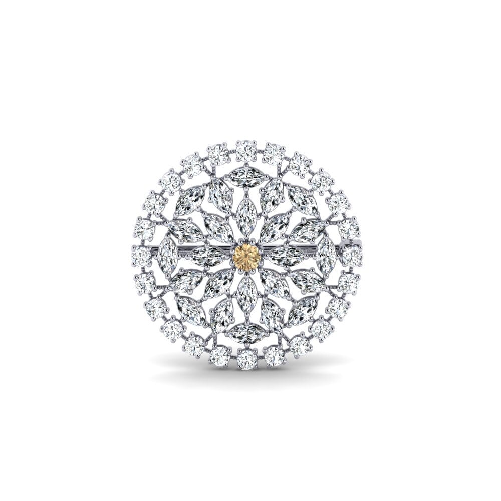 Plata 925 Diamante café Broche Eska
