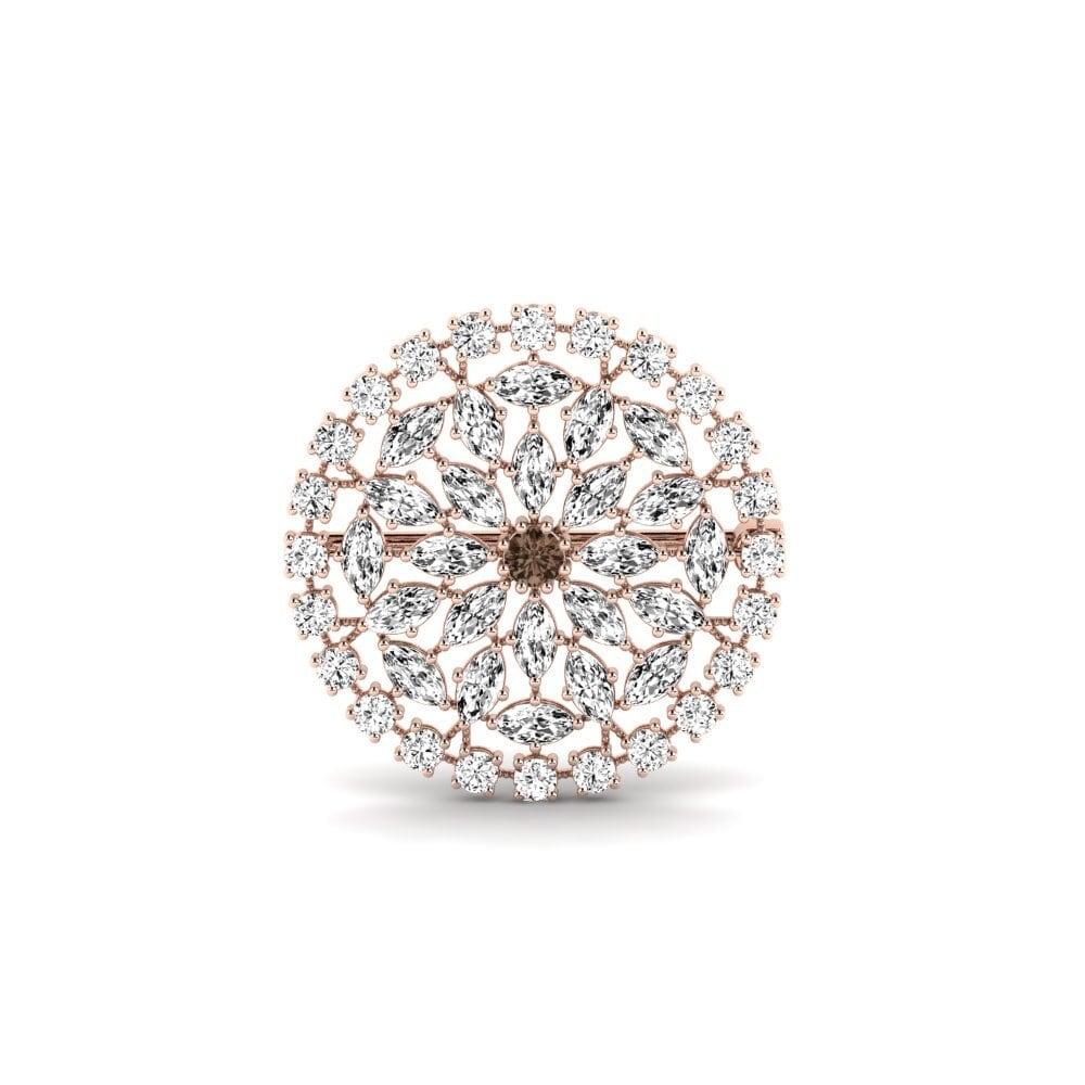 14ct Rose Gold Smoky Quartz Brooch Eska