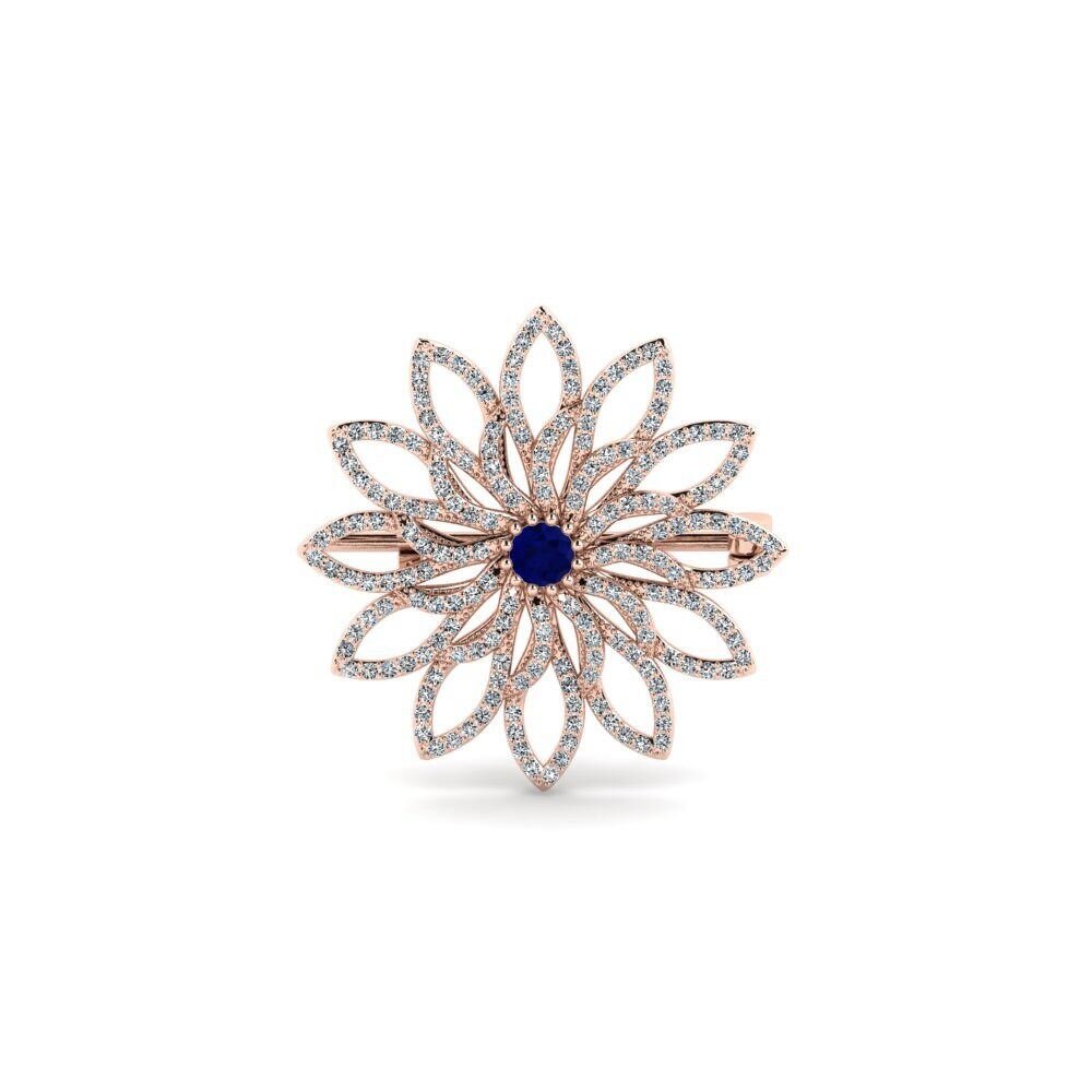 14k Oro Rosa Zafiro Broche Hawfi
