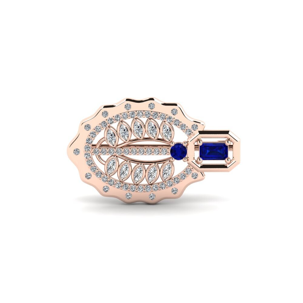 14k Oro Rosa Zafiro Broche Hildene