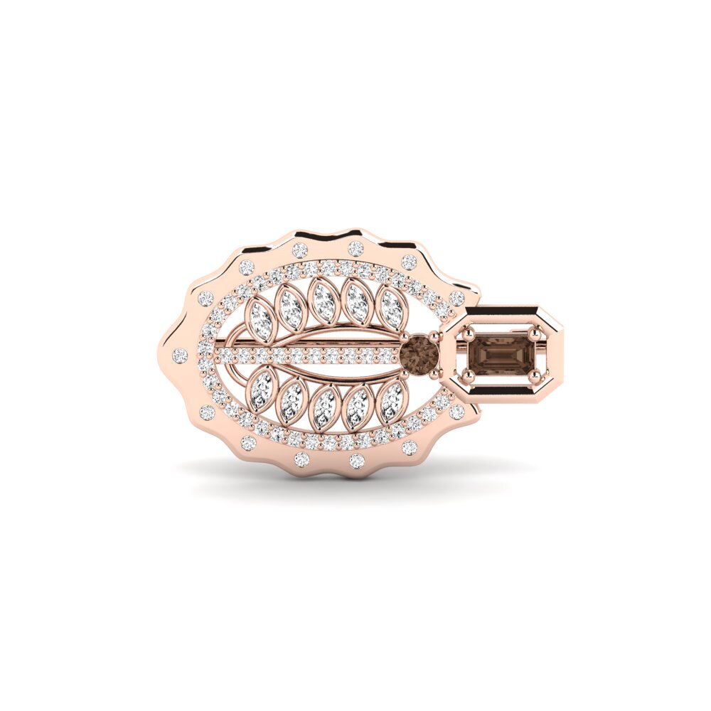 14ct Rose Gold Smoky Quartz Brooch Hildene