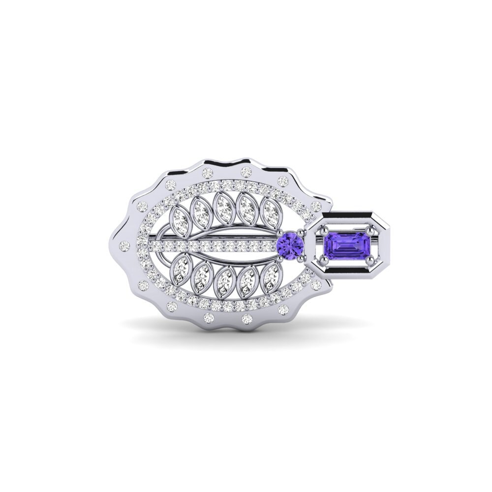 14ct White Gold Tanzanite Brooch Hildene