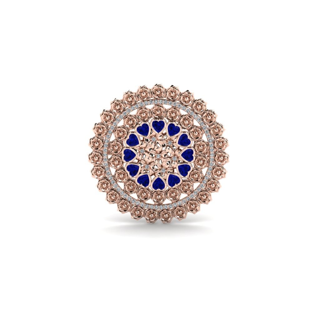 14k Oro Rosa Zafiro Broche Inglit