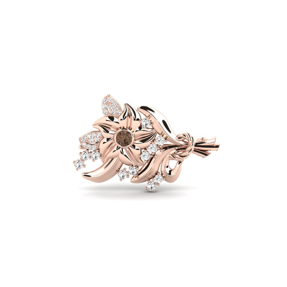 14ct Rose Gold Smoky Quartz Brooch Kyddos