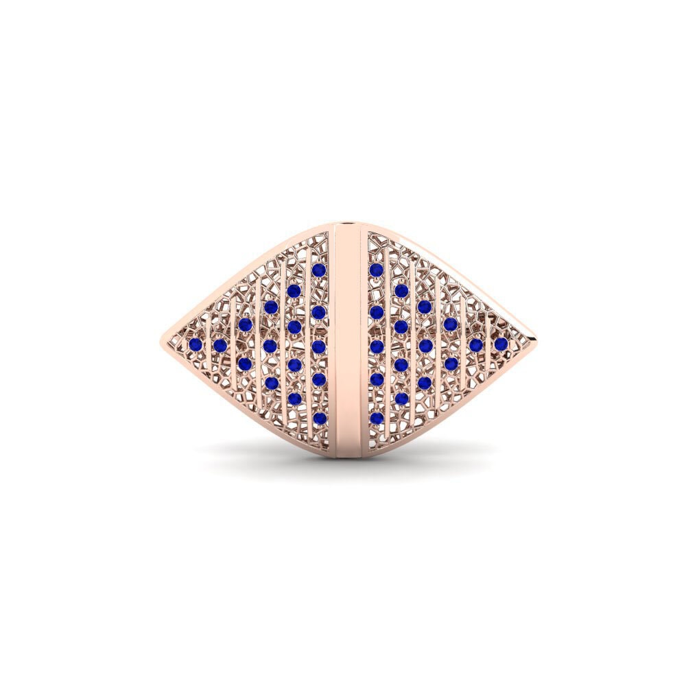 14k Oro Rosa Zafiro Broche Nocy