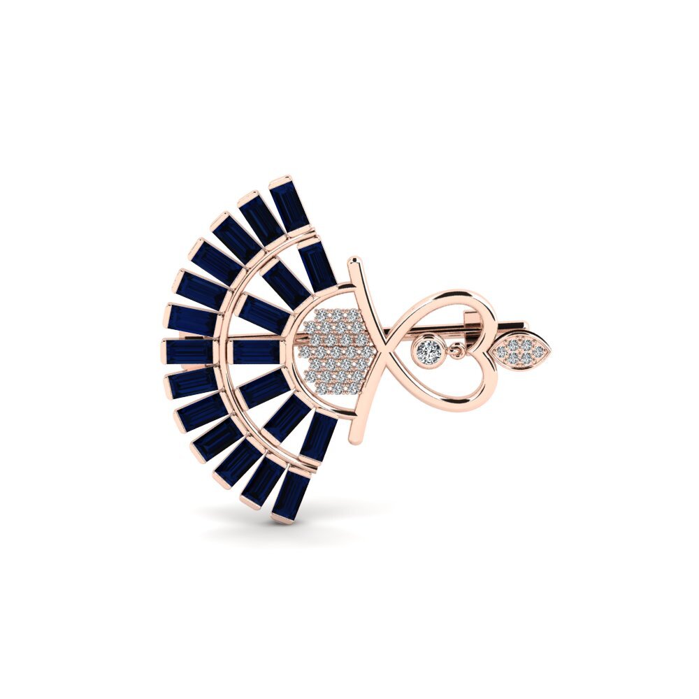 14k Oro Rosa Zafiro Broche Pillana