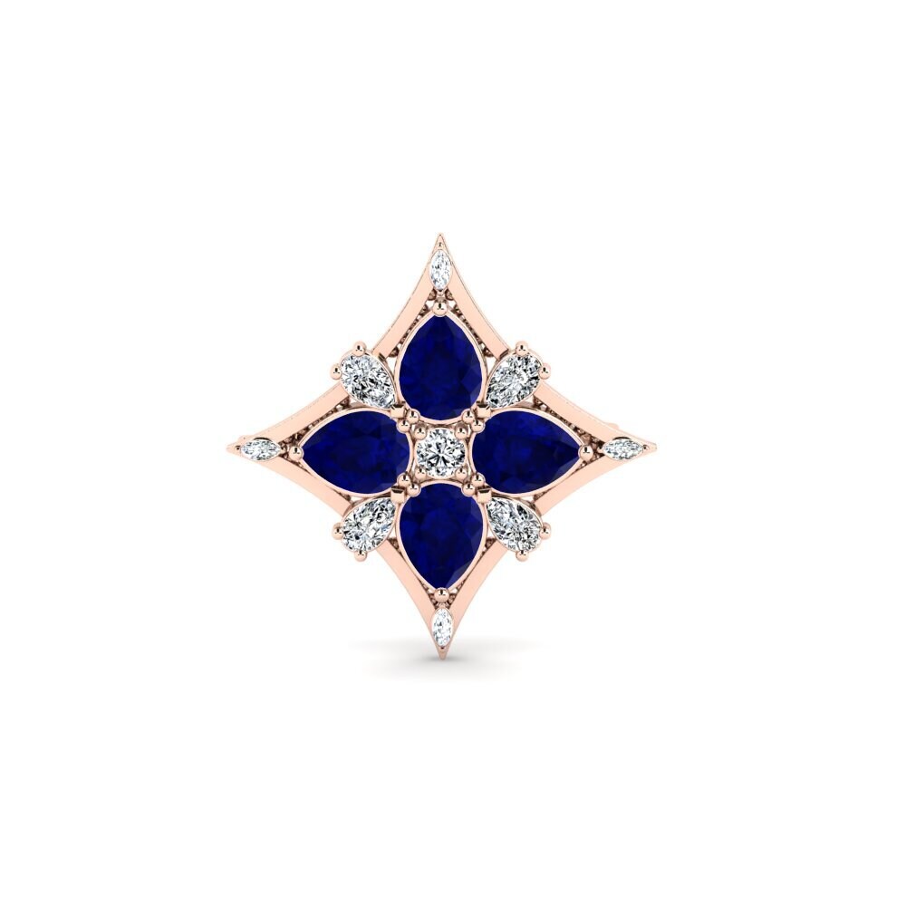 14k Oro Rosa Zafiro Broche Rovella