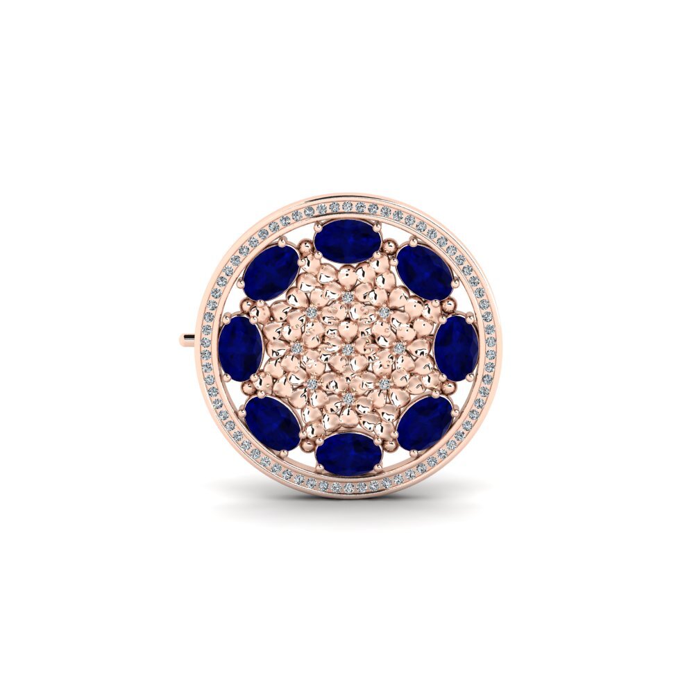 14k Oro Rosa Zafiro Broche Rynn
