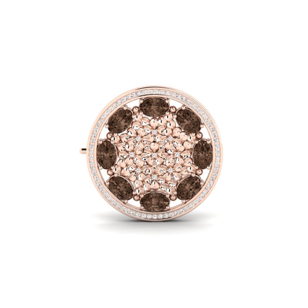 14ct Rose Gold Smoky Quartz Brooch Rynn