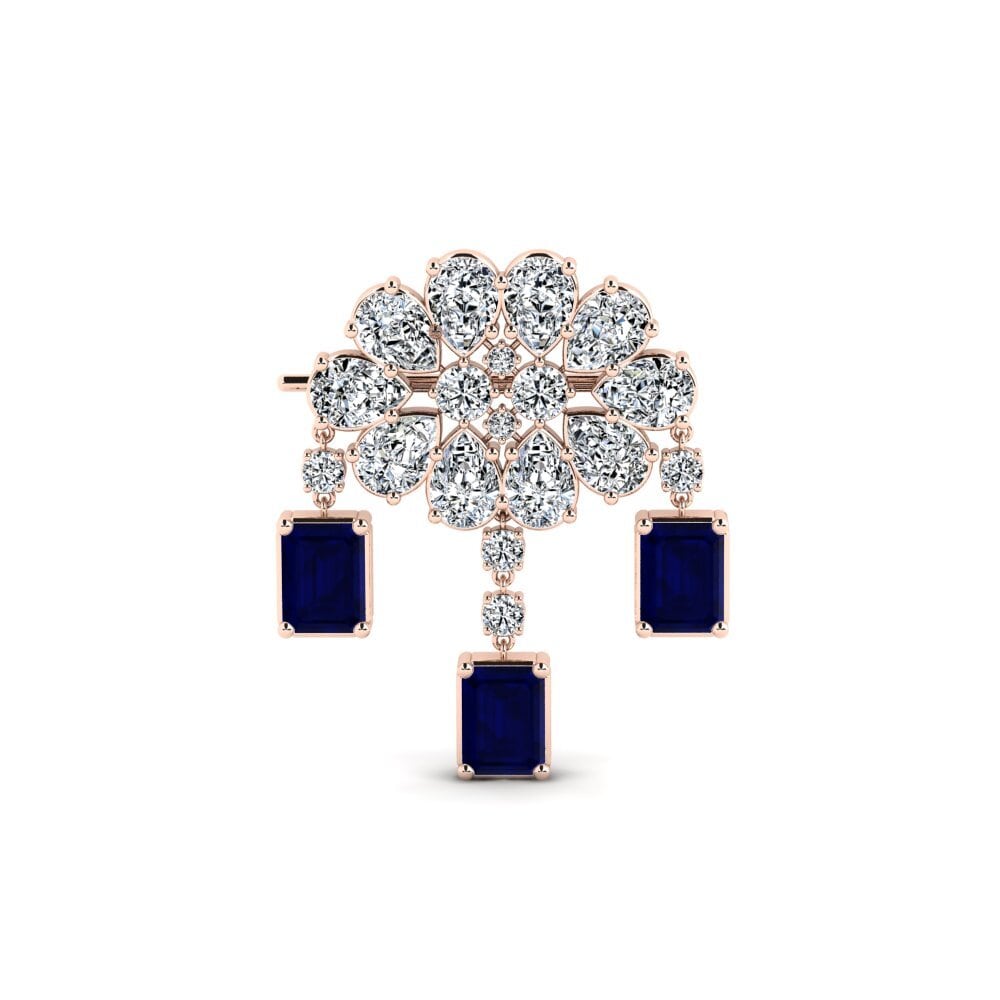 14k Oro Rosa Zafiro Broche Sahiba