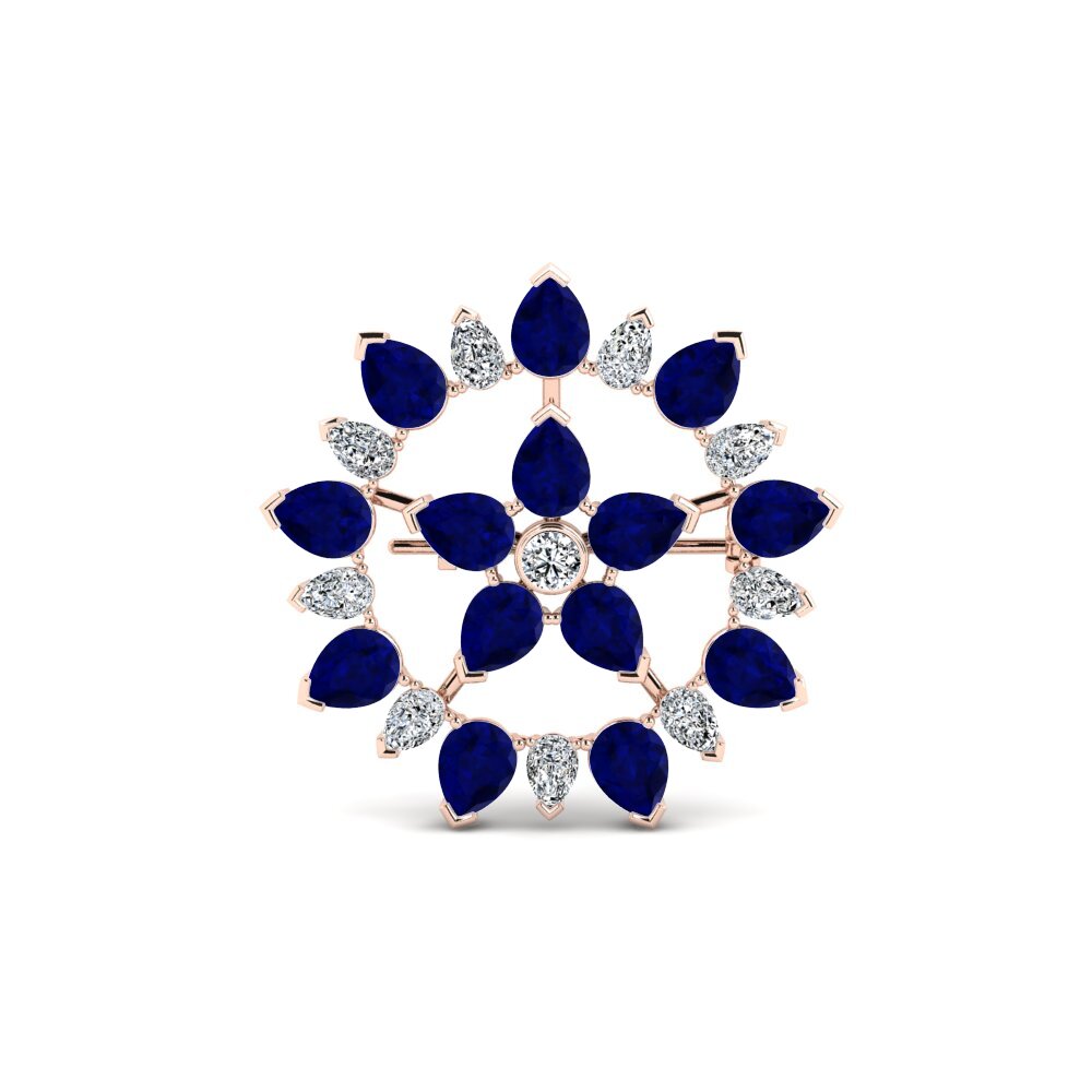 14k Oro Rosa Zafiro Broche Simonetti