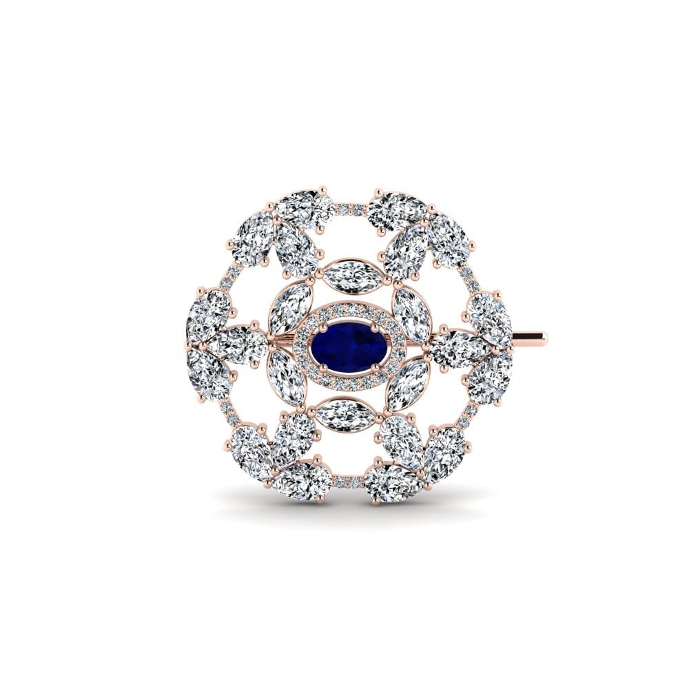 14k Oro Rosa Zafiro Broche Solera